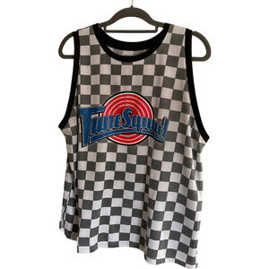 Space Jam Bugs Bunny Men's Jersey Medium Checkerboard Pattern Polyester